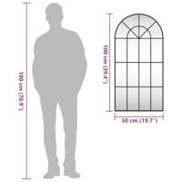 VidaXL Wandspiegel boog 50x100 cm ijzer zwart - thumbnail