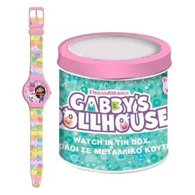 Horloge Kinderen Gabby's Dollhouse 000574089 - TIN BOX Ø 33 mm Horloge Kinderen Gabby's Dollhouse 000574089 - TIN BOX Ø 33 mm