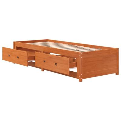 Slaapbank zonder matras 80x200 cm massief grenenhout wasbruin - thumbnail