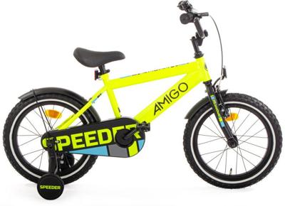 AMIGO Speeder 16 Inch Jongens Terugtraprem Geel/Zwart