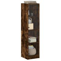 Hoge kast met glazen deuren 35x37x142 cm gerookt eikenkleurig - thumbnail