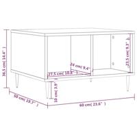 Salontafel 60x50x36,5 cm bewerkt hout bruineikenkleurig - thumbnail