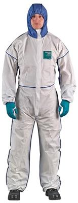 Ansell Veiligheidsoverall | maat L | wit/blauw | PSA-categorie III | 1 stuk - WN18B-00195-04 WN18B-00195-04 Ansell Veiligheidsoverall | maat L | wit/blauw | PSA-categorie III | 1 stuk - WN18B-00195-04 WN18B-00195-04
