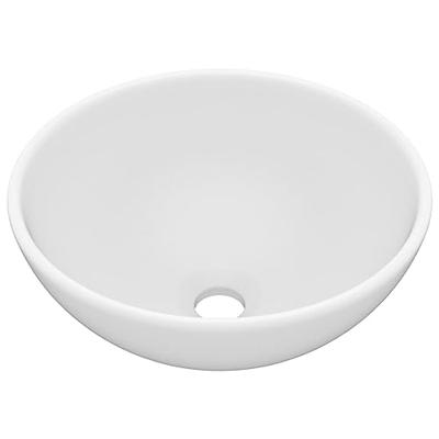 VidaXL Wastafel rond 32,5x14 cm keramiek matwit