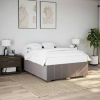 Bedframe zonder matras stof taupe 160x200 cm - thumbnail
