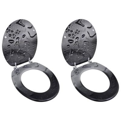 Toiletbrillen met deksels 2 st water MDF