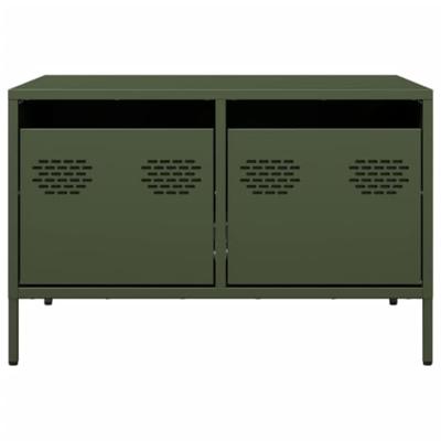 Tv-meubel 68x50x43,5 cm koudgewalst staal olijfgroen