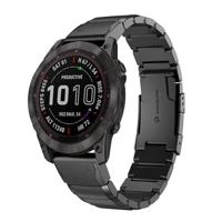 By Qubix - Stainless steel schakelband - Zwart - Compatible met Garmin Fenix 8-51mm - Compatible Garmin bandje - thumbnail