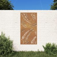 VidaXL Wanddecoratie tuin bladontwerp 105x55 cm cortenstaal - thumbnail