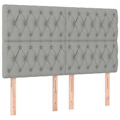 Boxspring met matras stof lichtgrijs 140x190 cm