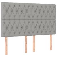 Bedframe zonder matras stof lichtgrijs 140x200 cm - thumbnail