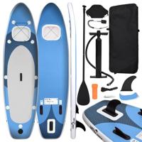 VidaXL Stand up paddleboardset opblaasbaar 300x76x10 cm zeeblauw - thumbnail