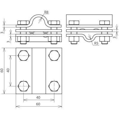 DEHN 319219 KS 8.10 16 FL30 ZP V4A Kruisstuk