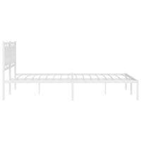 Bedframe met hoofdbord metaal wit 180x200 cm - thumbnail