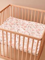 Babydeken/gewatteerde vloermat in jersey/katoengaas EAU DE ROSE roze - thumbnail