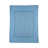 Meyco boxkleed Mini relief GOTS 77x97 cm denim blauw - thumbnail