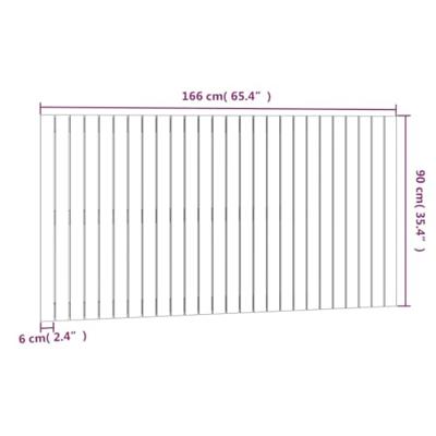 Wandhoofdbord 166x3x90 cm massief grenenhout wit