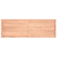 VidaXL Wastafelblad 180x60x(2-4) cm behandeld massief hout lichtbruin - thumbnail
