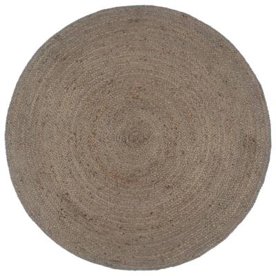 Vloerkleed handgemaakt rond 240 cm jute grijs