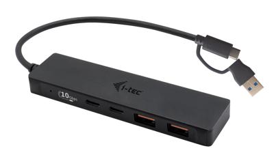 i-tec I-TEC USB-C Metal HUB 2xUSB 3.0 2xUSB-C C31HUBMETAL2A2C USB-hub 2 + 2 poorten USB-A, USB-C USB 3.2 Gen2 10 GBit/s Met USB-C stekker Zwart