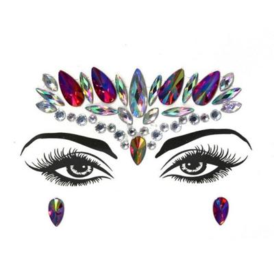 3 PC'S voorhoofd groene Masquerade make-up acryl gezicht sticker stijl: YT-01-4 3 PC'S voorhoofd groene Masquerade make-up acryl gezicht sticker stijl: YT-01-4