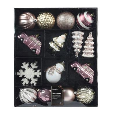 Mixbox kunststof L40b33h8 cm roze 25 st Decoris - Decoris