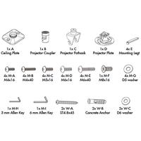 LogiLink BP0003 Beamer-plafondbeugel Kantelbaar, Draaibaar Afstand vloer-plafond (max.): 22 cm Wit - thumbnail