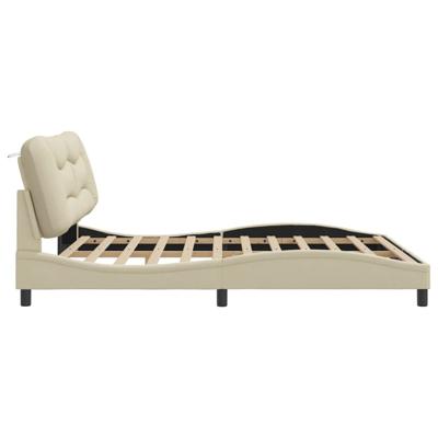 Bedframe met LED-verlichting stof crèmekleurig 180x200 cm - thumbnail
