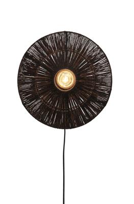 GOOD&MOJO Wandlamp 'Iguazu' Jute, 40cm, kleur Zwart GOOD&MOJO Wandlamp 'Iguazu' Jute, 40cm, kleur Zwart