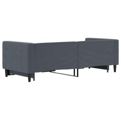 Slaapbank met onderschuifbed 80x200 cm fluweel donkergrijs
