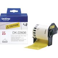 Brother DK-22606 Rol met etiketten 62 mm x 15.24 m Folie Geel 1 stuk(s) Permanent hechtend DK22606 Universele etiketten - thumbnail