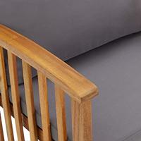 Tuinstoelen 2 st met kussens massief acaciahout - thumbnail