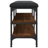 Schoenenbank 82x32x47 cm bewerkt hout bruineikenkleurig - thumbnail