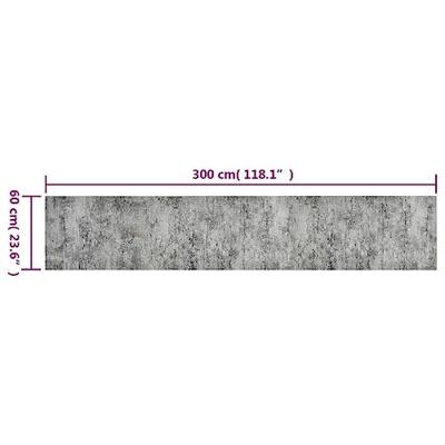 Keukenmat wasbaar betonprint 60x300 cm fluweel