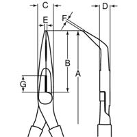 Bahco gebogen l. punttang vde 200mm | 2427 S-200 - thumbnail