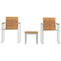 Ligstoel 3 pcs Bruin Massief Teakhout - thumbnail
