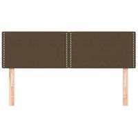 Hoofdborden 2 st 72x5x78/88 cm stof donkerbruin - thumbnail