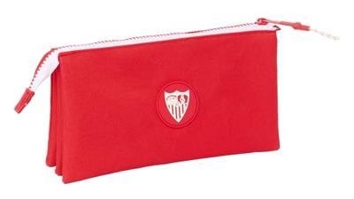 Pennenetui met 3 vakken Sevilla Fútbol Club Rood 22 x 12 x 3 cm