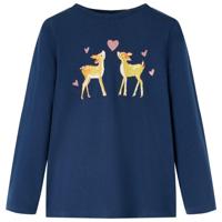 VidaXL Kindershirt met lange mouwen 116 marineblauw - thumbnail