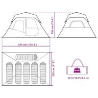 Tent 6-persoons 344x282x192 cm grijs en oranje - thumbnail