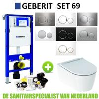 Geberit UP320 Toiletset set69 ONE Rimless Diepspoel Turboflush Wit met Sigma 20 drukplaat - thumbnail