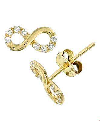 TFT Oorknoppen Zirkonia Geelgoud Glanzend 4 mm x 8 mm