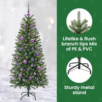 VidaXL Kunstkerstboom met 150 led met standaard groen 150 cm pe en pvc - thumbnail