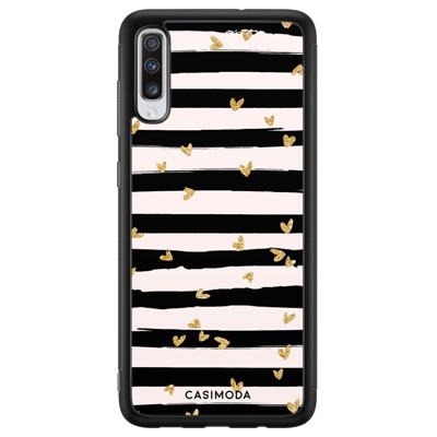 Samsung Galaxy A70 hoesje - Hart streepjes Samsung Galaxy A70 hoesje - Hart streepjes