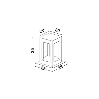 Lyora Vierkante staande lampBev 35cm - 9540215