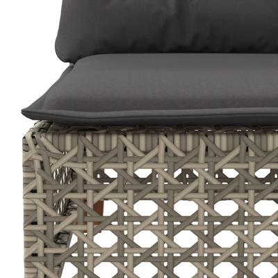 6-delige Loungeset met kussens poly rattan grijs - thumbnail