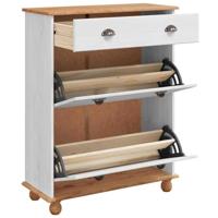VidaXL Schoenenkast askim wit 85 x 35 x 108 cm massief grenenhout - thumbnail