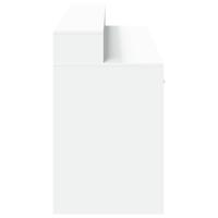 Bureau met LED-verlichting 160x55x91 cm bewerkt hout wit - thumbnail