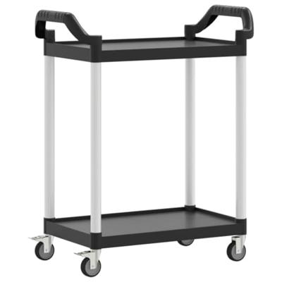 Trolley 2-laags 81x41x92 cm aluminium zwart Trolley 2-laags 81x41x92 cm aluminium zwart