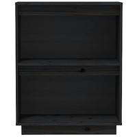 Wandkast 60x34x75 cm massief grenenhout zwart - thumbnail